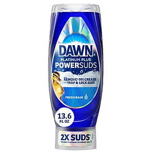 13.6-Oz Dawn Platinum Plus PowerSuds Liquid Dish Soap + $2 Walmart Cash from $3.55 + Free Pickup