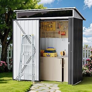 5' x 3' Shintenchi Outdoor Metal Storage Shed w/ Window $105 + Free S&H