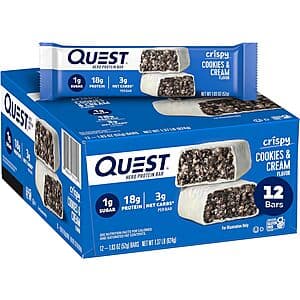 12-Ct Quest Nutrition Crispy Hero Protein Bars (Various) + $10 Amazon Promo Credit from 2 for $40.35 w/ Subscribe & Save + Free Shipping