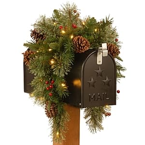 36" National Tree Company Feel Real Colonial Mail Box Swag w/ Battery LED Lights $18 + Free Shipping on $39+