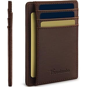Travelambo Leather RFID Minimalist Slim Wallet (4 colors) $5.25