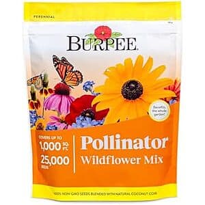 Burpee Wildflower 25,000 Non-GMO Pollinator Flower Seed Mix $3