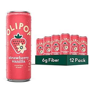 12-Pk 12-Oz OLIPOP Prebiotic Soda Pop (Strawberry Vanilla) $12.50 w/ S&S