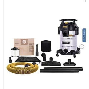 Costco Members: 8-Gal DeWalt 4 HP Quiet Stainless Steel Wet Dry Vacuum $76 + Free S&H