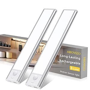 2-pk LED Motion Sensor Under Cabinet Lighting $9