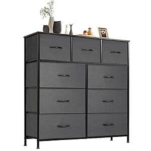 DUMOS 9 Drawer Fabric Bin Dresser (39.4" x 39.4" x 11.8", Grey) $39 + Free Shipping