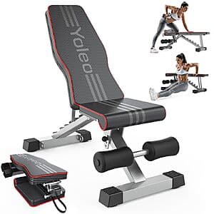 YOLEO Adjustable Weight Bench for Home Gym $55.50 + Free S&H