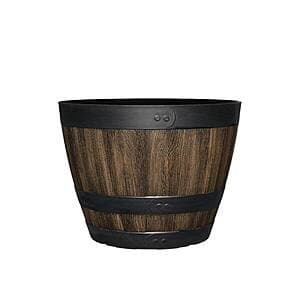 Classic Home & Garden Reedley Resin Medium Wine Barrel Planter $7 + Free S&H
