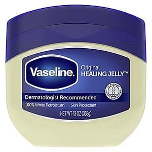 13-ounce tin of Vaseline Original Petroleum Jelly Ointment with the classic yellow and white label.