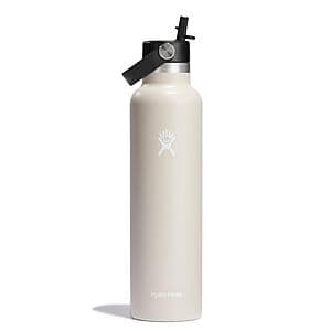 24-Oz Hydro Flask Insulated Stainless Steel Water Bottle w/ Built-In Straw Lid (Oat) $12