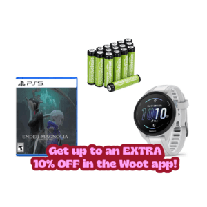 All Woot! In-App Purchases: Electronics, Home & Kitchen, Tools, Garden & More 10% Off (Up to $20 Off) + Free S&H w/ Amazon Prime
