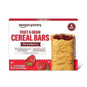 Prime Members: 8-Pk 1.3-Oz Amazon Grocery Fruit & Grain Cereal Bars (Strawberry) $1.60 w/ S&S