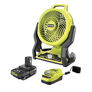 Ryobi ONE+ 18V Cordless Hybrid 7-1/2" Fan Kit w/ 2.0 Ah Battery & Charger $60 + Free Shipping
