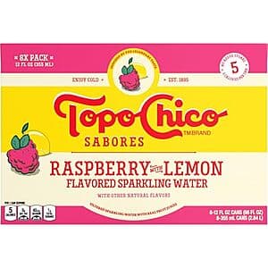 8-Pack 12-Oz Topo Chico Sabores Raspberry with Lemon Sparkling Water 7 for $27.65 w/ Subscribe & Save + Free Shipping