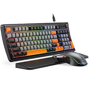 SABLUTE RGB Backlit Gaming Keyboard & Mouse Combo w/ Wrist Rest (various) $24