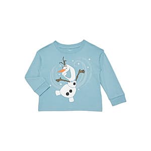 Frozen Toddlers' Olaf Holiday Graphic Tee w/ Long Sleeves (12M- 4T) $3