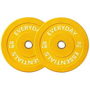 25 lbs Pair of BalanceFrom Olympic Bumper Plate Weight Plates $22.90