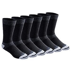 6-Pairs Dickies Men's Dri-tech Moisture Control Max Full Cushion Crew Socks (M or XL) $8.30