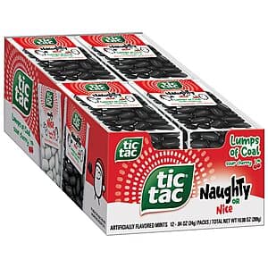 12-Ct 0.84-oz Tic Tac Naughty or Nice Lumps of Coal Mints (Sour Cherry Flavor) $9 w/ Subscribe & Save