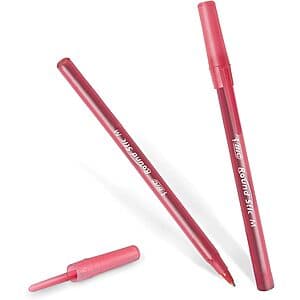 10-Count BIC Round Stic Xtra Life Medium Point Ball Pen in Red (1.0mm) $0.85 w/ Subscribe & Save