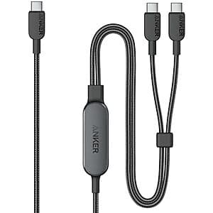 Anker 2-in-1 USB-C to 2x USB-C 140W Max Fast Charging Cable: 6-ft $17, 4-ft $15