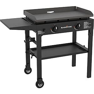 28" Blackstone Flat Top 2 Burner Gas Grill Griddle w/ Rear Grease System $194 + Free S/H