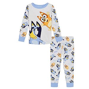 2-Piece Bluey Toddler Long Sleeve Shirt & Pants Pajama Set $5