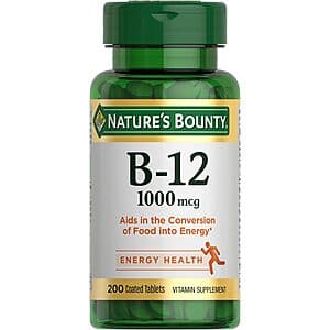 Select Accts: Nature's Bounty Vitamins & Supplements: 200-ct 1000mcg Vitamin B12 $5.50 & More w/ S&S