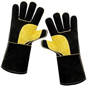 Vluyyv Heat Resistant Long Sleeve Grill Gloves (Black/Yellow) $3 w/ Subscribe & Save