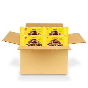 Box of Newtons Soft Baked Fruit Bars 4-pack 10-ounce variety featuring fig and strawberry flavors.