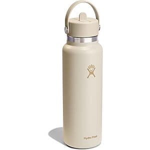 40oz. Hydro Flask Stainless Steel Water Bottle w/ Wide-Mouth Flex Straw Lid $25
