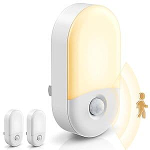 2-Ct L LOHAS LED 30/60-Lumen Plug-In Motion Sensor Night Lights (3000K) $7