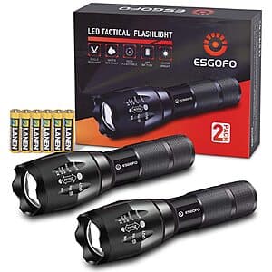 2-Pack Esgofo Handheld Battery Powered LED Flash Light $5.60
