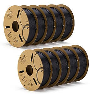 10-Pk 1-Kg ELEGOO PLA 3D Printer Filament (1.75mm): Grey $105, Black $100 + Free Shipping