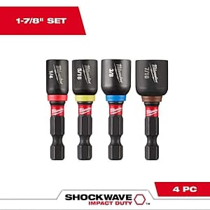 4-Piece Milwaukee SHOCKWAVE Impact Duty 1-7/8" Magnetic Nut Driver Set $5.65 w/ Subscribe + Free Shipping