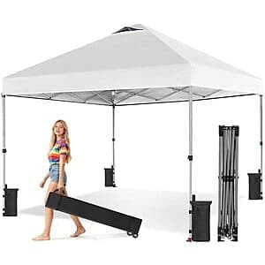 10' x 10' OLIXIS Pop Up Adjustable Height Canopy Tent w/ Carry Bag (White) $60 + Free S&H