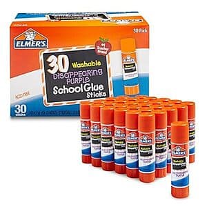 30-ct Elmer's Disappearing Purple School Glue Sticks $5.20 w/ Subscribe & Save