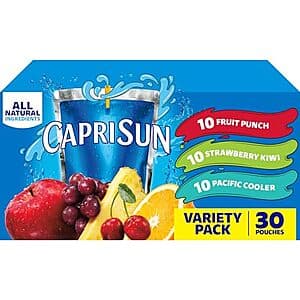 30-Pack 6-Oz Capri Sun Flavored Juice Drink Blend (Variety Pack) $5.70 w/ Subscribe & Save