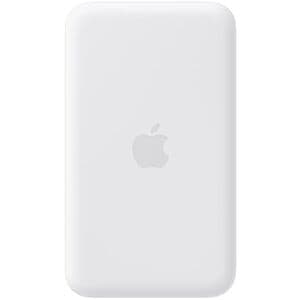 Apple iPhone Air MagSafe Battery in white, shown with its charging connector and MagSafe ring.