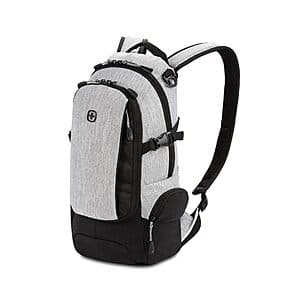 SwissGear City Pack 15.9L backpack in light grey heather with Airflow back panel and lay-flat organizer.