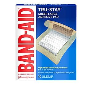 Select Accounts: 10-Ct Band-Aid Tru-Stay Sheer Large Adhesive Pads $2.20 w/ S&S