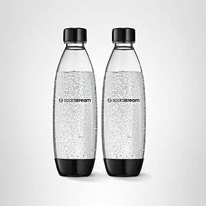 2-Pack 1L sodastream Dishwasher Safe Slim Bottle (Black) $10.80 w/ Subscribe & Save