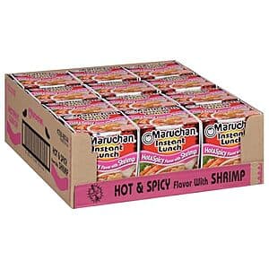12-Ct 2.25-Oz Maruchan Instant Lunch Ramen Cup Noodles (Hot & Spicy Beef) 2 for $8.95 w/ S&S