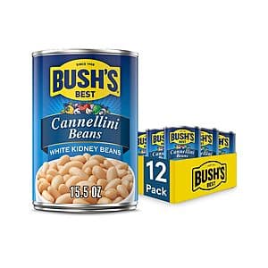 12-Pk 15.5-Oz Bush's Best Cannellini Beans Cans $11.30 or less w/ S&S