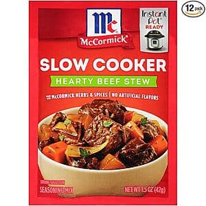 12-Pack 1.5-Oz McCormick Slow Cooker Seasoning Mix (Hearty Beef Stew) $10.05 w/ Subscribe & Save