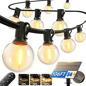addlon 100' Outdoor Solar String Lights w/ Remote $18