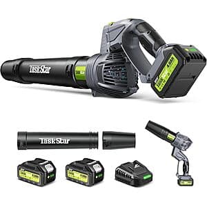 TaskStar Lightweight Cordless Leaf Blower w/ 2x 4.0Ah Batteries & Charger $39.50 + Free Shipping