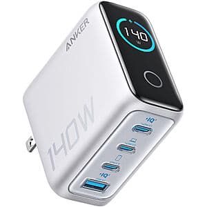 Anker 140W 4-Port USB-C & USB-A Wall Charger w/ Built-In Display $56 + Free S&H