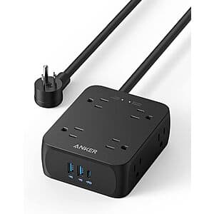 5-Ft Anker Power Strip w/ 8x AC Outlets, 2x USB-A Ports, 1x USB-C Port $20