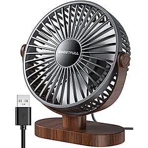 6.5" SWEETFULL 3-Speed USB Desk Fan from $8.40